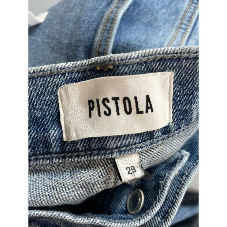NEW Pistola Lennon Pintucked Women's Blue Flared Bootcut Denim Jeans Size 29