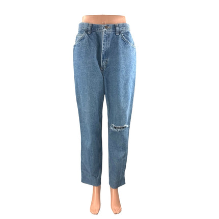 Gitano Women's Blue Ripped Distressed Straight Wide Leg Denim Jeans Pants Size S