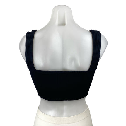 Farm Rio Women's Ribbed Knit Square Neck Sleeveless Brami Cami Crop Top Size S