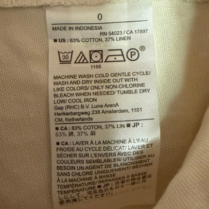 Banana Republic White Linen Button Knee Length Straight Pencil Cargo Skirt Sz 0