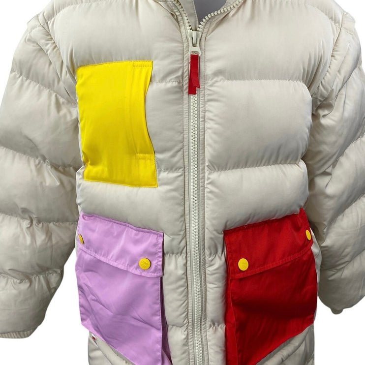 Lego x Target Cream Long Sleeve Colorblock Full Zip Long Quilted Puffer Jacket S