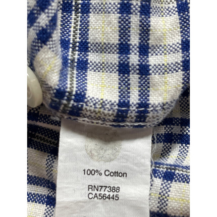 J.Crew Oxford Mens Blue Plaid Slim Fit Long Sleeve Button Down Shirt Top Size XL