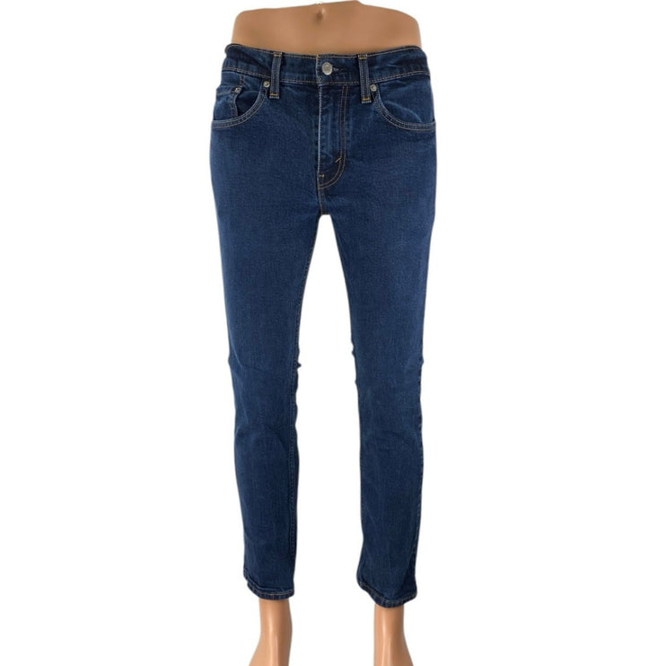 Levi's Men's Blue Dark Wash Mid Rise Stretch Skinny Leg Denim Jeans Pants 31x30