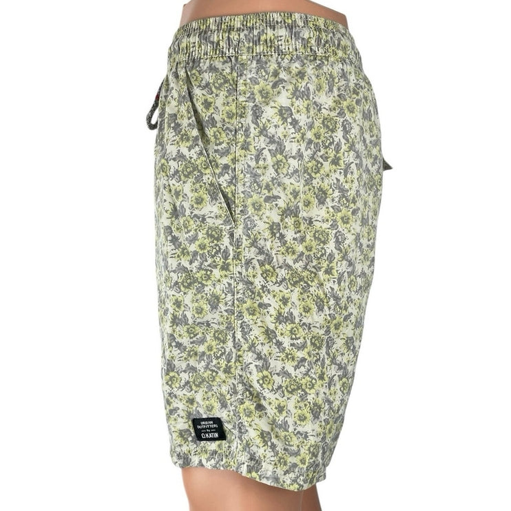 Katin X Urban Outfitters Men's Green Botanical Summer Beach Resort Swim Shorts M