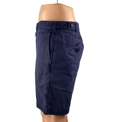 Alex Mill Men's Navy Blue High Waist Straight Leg Cotton Khaki Chino Shorts 36