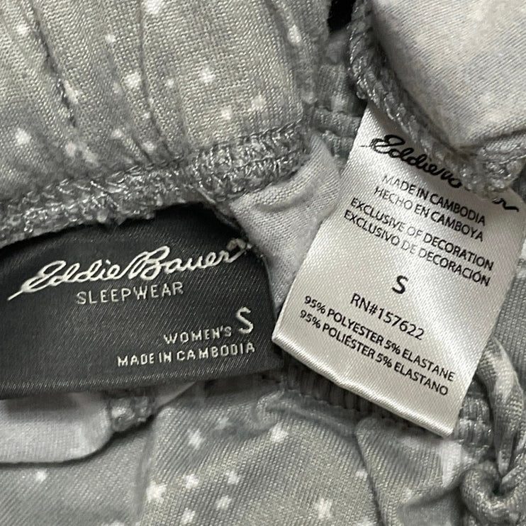 Eddie Bauer Womens Gray White Star Print Sleeveless Tank Sleepwear Pajamas Set S