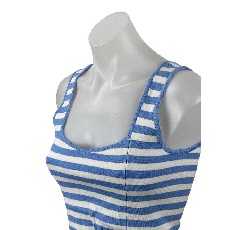 Abercrombie & Fitch Blue White Striped Sleeveless Cami Tank Crop Top Size S