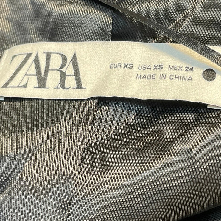Zara Women's Blue Velvet Velour Blazer Suit & Wide Leg Trouser Pant Sets Size XS