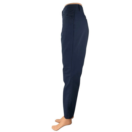 Gloria Vanderbilt Women's Navy Blue High Rise Straight Leg Trousers Pants Sz 14