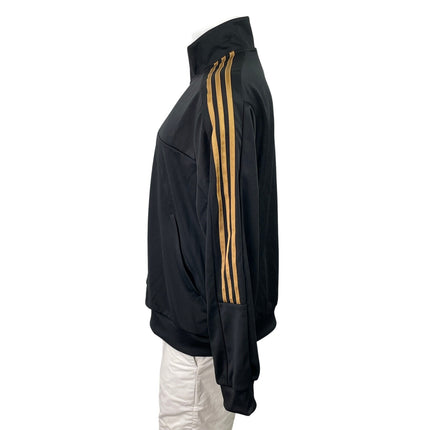 Adidas House of Tiro Nations Men Black Gold Striped Full Zip Track Jacket Size L
