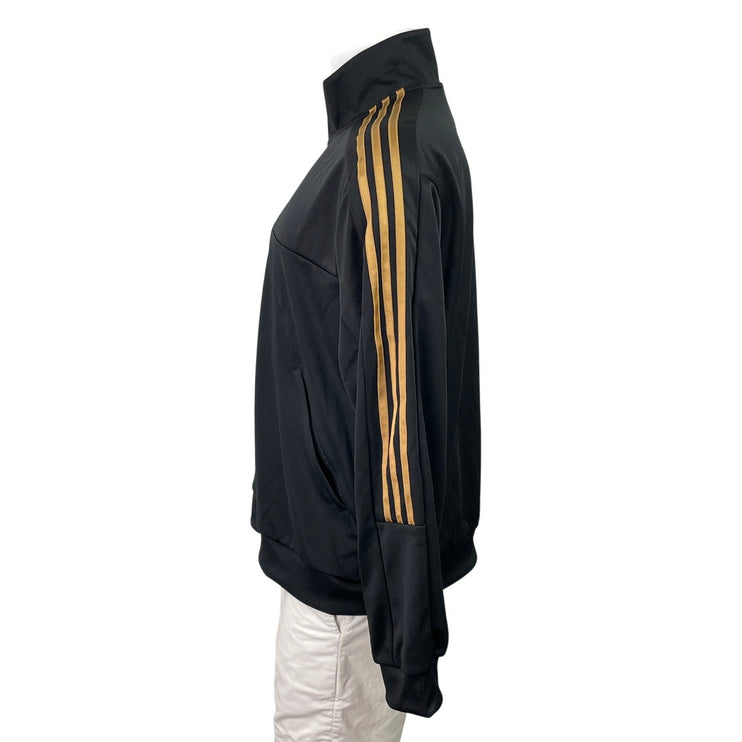 Adidas House of Tiro Nations Men Black Gold Striped Full Zip Track Jacket Size L