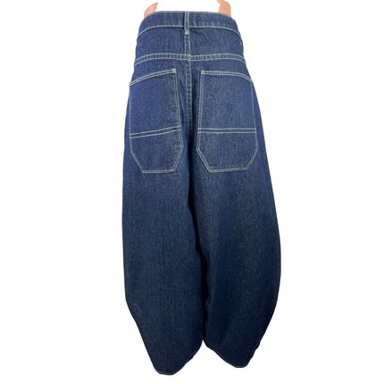 ASOS Women's Blue High Rise Wide Leg Baggy Loose Relaxed Denim Jeans Size 34