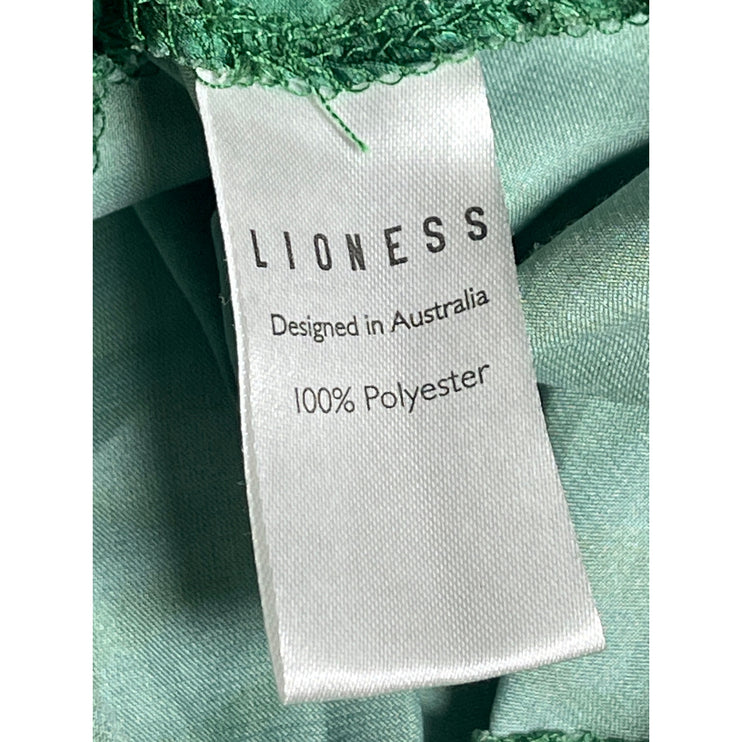 Lioness Green Silky Satin Sleeveless Cami Camisole Cowl Neck Midi Slip Dress S