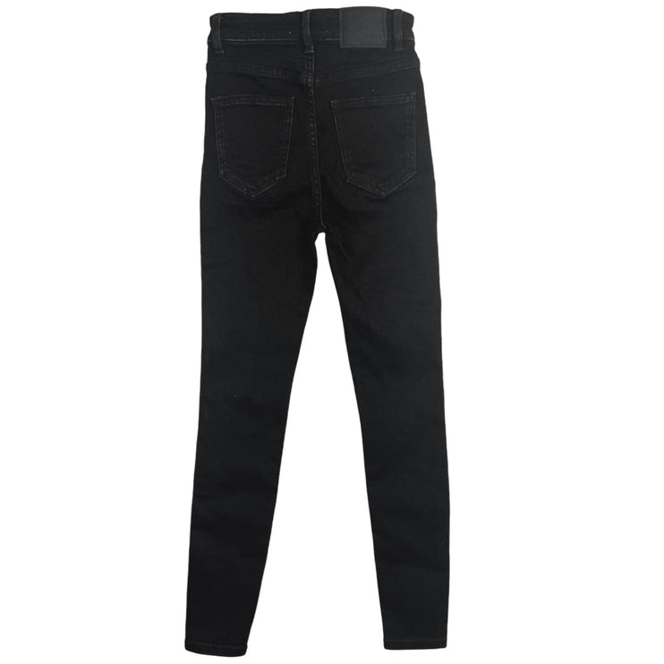 Zara Black Denim High Rise Slim Fit Skinny Leg Super Stretch Ankle Pants Jeans 2