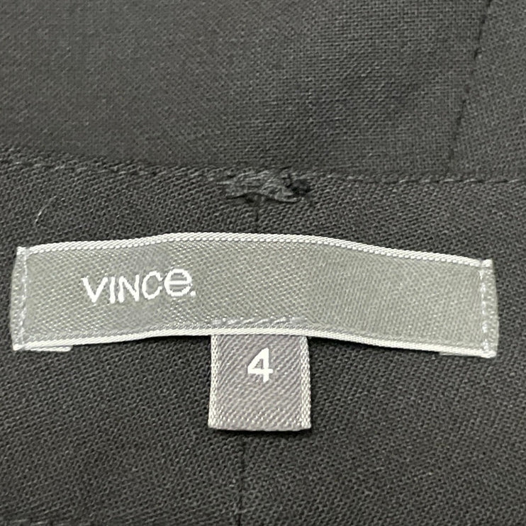Vince Women's Black Wool Long Sleeve V Neck Blazer Trousers Suit Set Size 2
