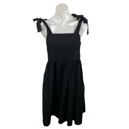Clarisbelle Women's Black Tie Strap sleeveless Mini Tank Flare A-Line Dress Sz S