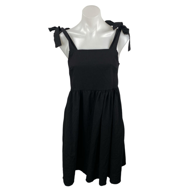 Clarisbelle Women's Black Tie Strap sleeveless Mini Tank Flare A-Line Dress Sz S
