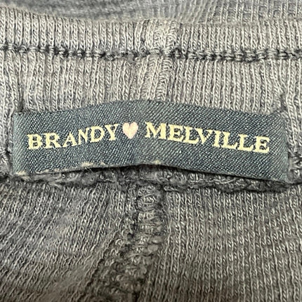 Brandy Melville Womens Blue Waffle Knit Drawstring Mid Rise Lounge Shorts Size S