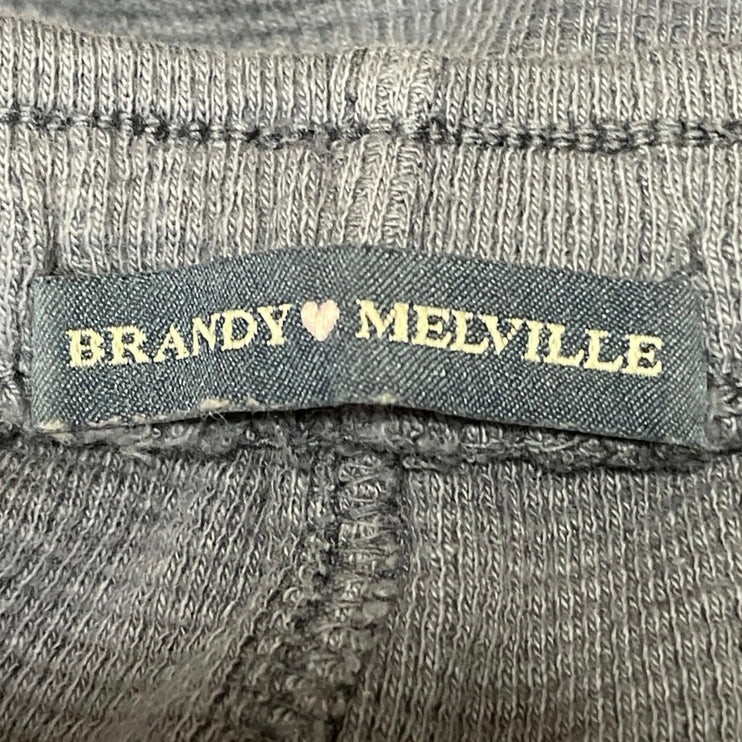 Brandy Melville Womens Blue Waffle Knit Drawstring Mid Rise Lounge Shorts Size S