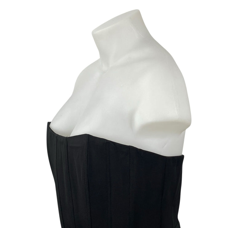 NEW Showpo Avery Black Ruched Drape Strapless Tube Bandeau Midi Bodycon Dress 14