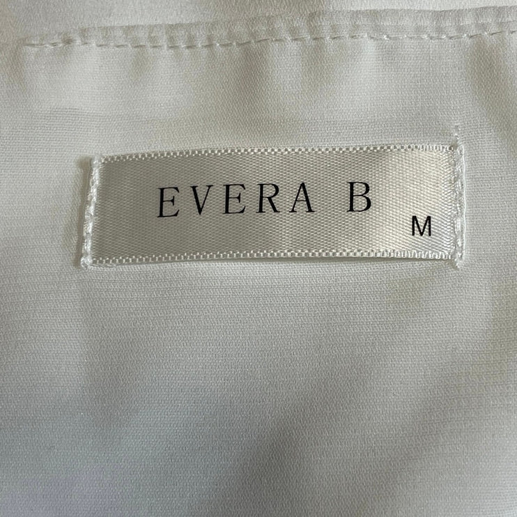 Evera B Womens White Satin V Neck Sleeveless Minimalist Cami Camisole Tank Top M