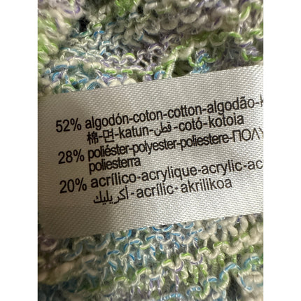 Zara Women Green Purple Knit Long Sleeve Mock Neck Cropped Sweater Top Size M