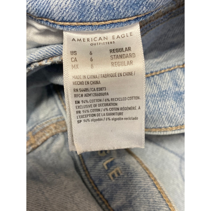 American Eagle 90s Straight Women's Blue Relaxed High Rise Denim Jeans Size 6