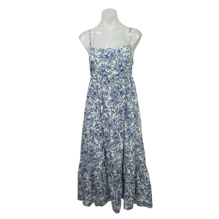 We're All Pretty Girls Blue Floral Tiered Maxi Cami Tank Flare A-Line Dress Sz M