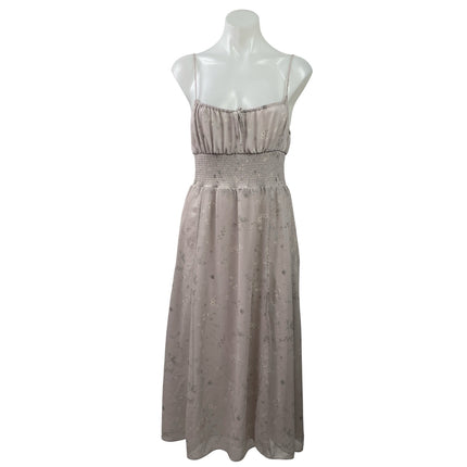 Aritzia Wilfred Genoa Pink Floral Sleeveless Cami Camisole Midi A-Line Dress M