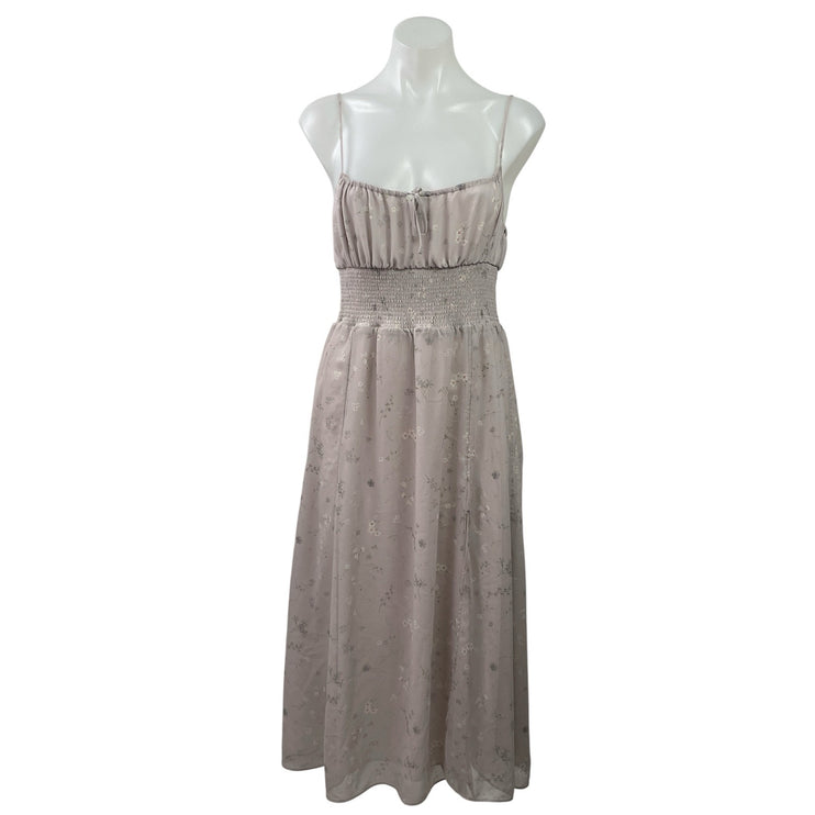 Aritzia Wilfred Genoa Pink Floral Sleeveless Cami Camisole Midi A-Line Dress M