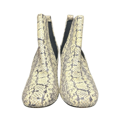Cole Haan Nitasha Women Beige Phython Leather Block Heel Chelsea Ankle Boots 8.5