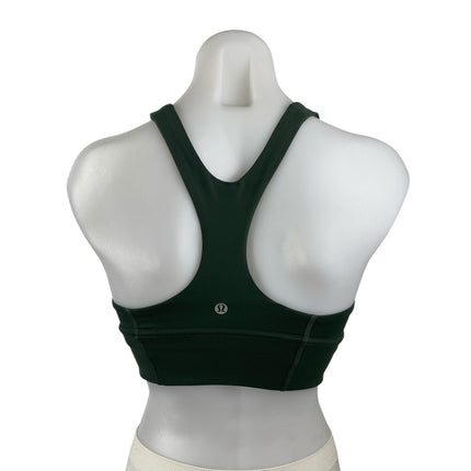 Lululemon Women's Green Racerback High Neck Yoga Athletic Sports Bra Crop Top 4