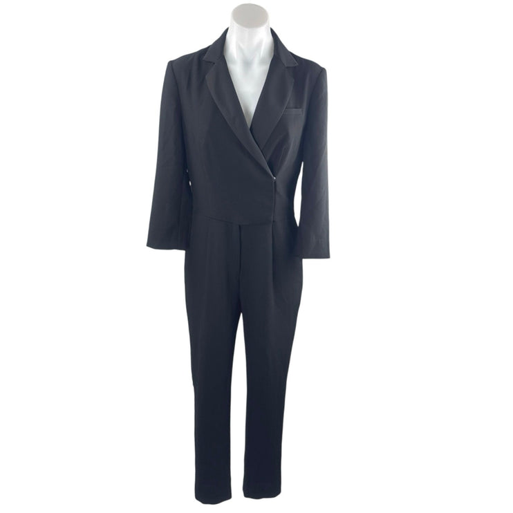 Banana Republic Women's Black Long Sleeve Coat Blazer Collared Jumpsuit Size 2