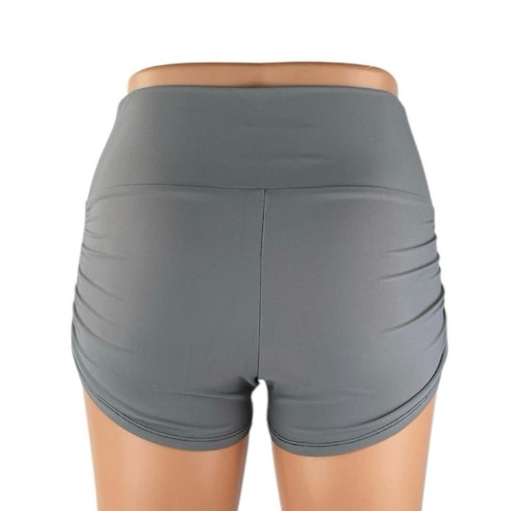 Peridot Clothing Women's Gray High Waisted Activewear Running Biker Shorts Sz XS