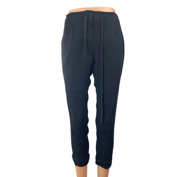 Aritzia Wilfred Women's Black Elastic Waist High Rise Tapered Trouser Pants XXS