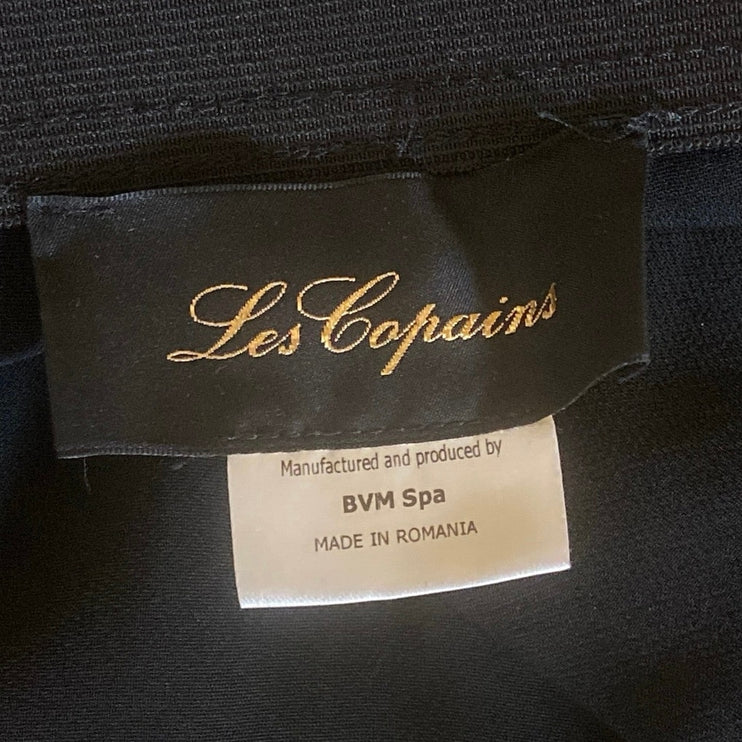 Les Copains Black High Rise Straight Palazzo Wide Leg Trousers Dress Pants Sz M
