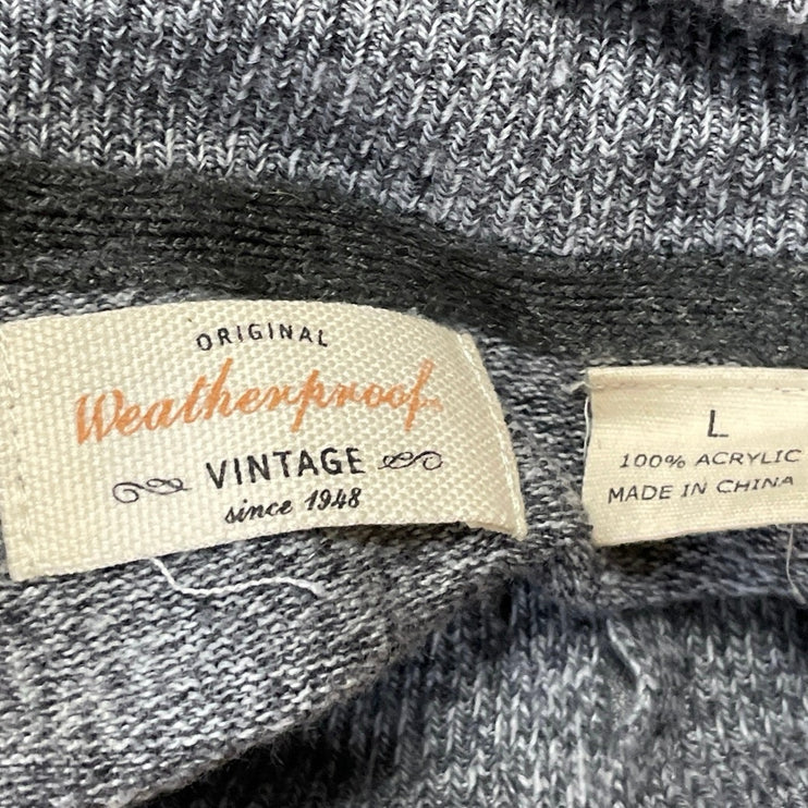 Weatherproof Men's Gray Long Sleeve Knit Turtleneck 1/4 Zip Sweater Top Size L