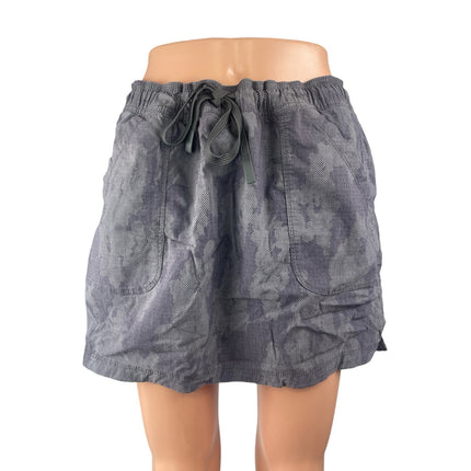 Title Nine Women's Gray Camo Camouflage Drawstring Mid Rise A-Line Skirt Size M