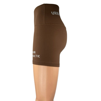 Urban Chiropractic Women's Brown High Waist Athletic Activewear Biker Shorts S