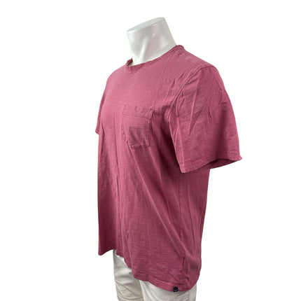 Even Tide Men's Pink Short Sleeve Crew Neck Pocket T Shirt Tee Top Size L Tall