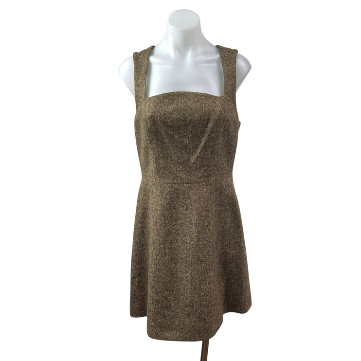 & Other Stories Women's Olive Green Sleeveless Square Neck A Line Mini Dress 6