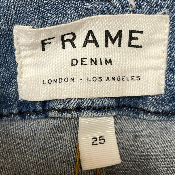 Frame Denim Women's Blue High Waisted Flared Bootcut Crop Denim Jeans Pants 25