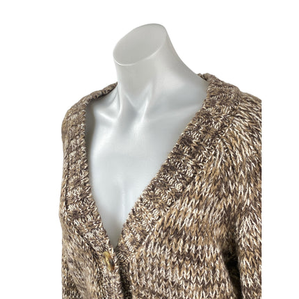 Z Supply Este Women's Brown Long Sleeve Button Down Crop Cardigan Sweater Top S