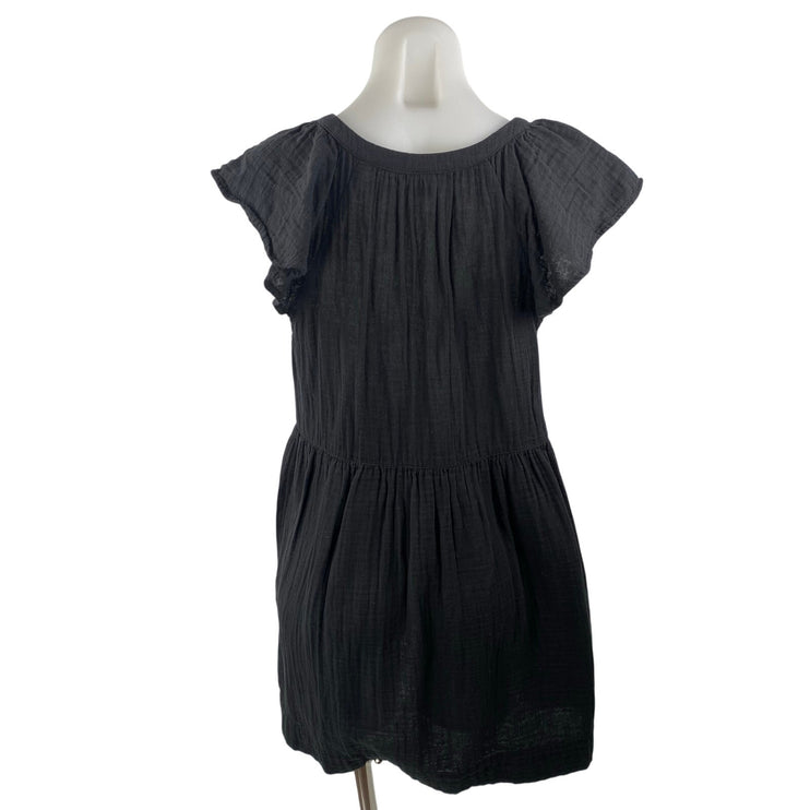 Old Navy Women's Black V Neck Short Flutter Sleeve Mini Babydoll A-Line Dress S