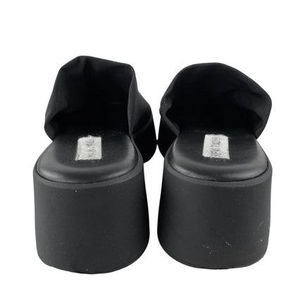 Steve Madden Slinky Black Open Toe Slip On Platform Wedge Sandals Size 41 US10.5