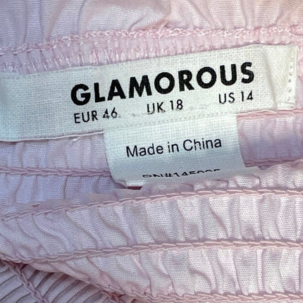 Glamorous Pink Sleeveless Smocked Ruffle Cami Camisole Midi A-Line Tank Dress 14