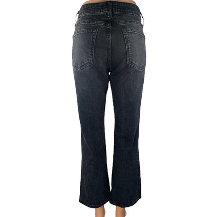 Zara Women's Black Wash High Waisted Flared Bootcut Denim Jeans Pants Size 6