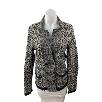 Banana Republic Alpaca Wool Fair Isle Double Breasted Cardigan Sweater Top Sz S