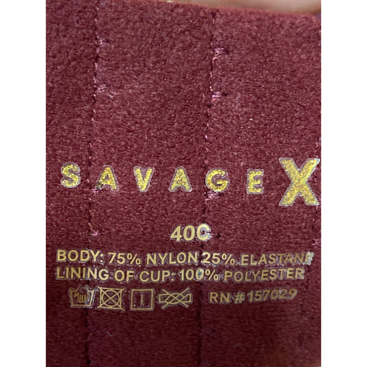 Savage X Fenty Brown Pink Metallic Underwire Adjustable Strap T-Shirt Bra Sz 40C