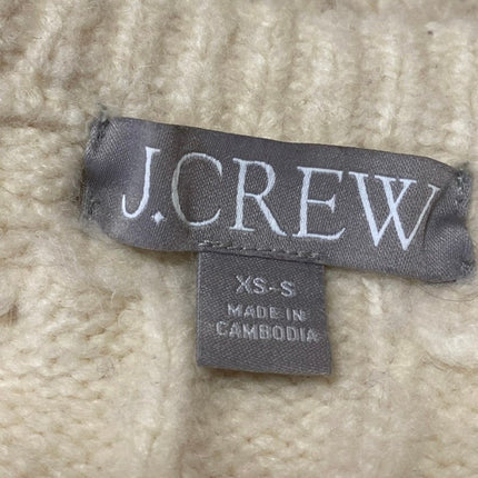 J.Crew Cream White Relaxed Cable Knit Pocket Long Sleeve Cardigan Sweater XS-S